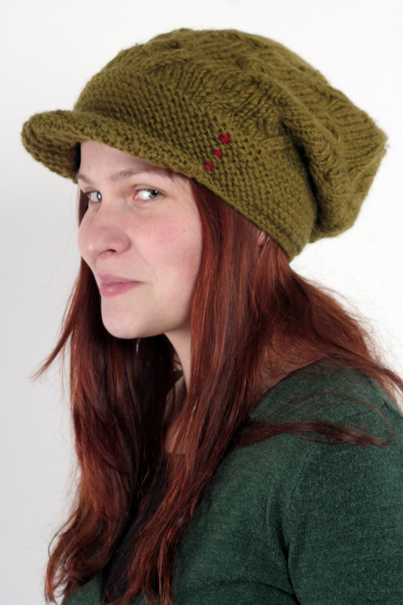 Hand-Knitted Lambswool Flop Brim Hat – Pipi Shells, Khaki