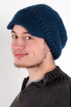 PETROL DARK GREY BRIM BERET
