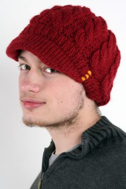 RED CABLE BRIM BERET