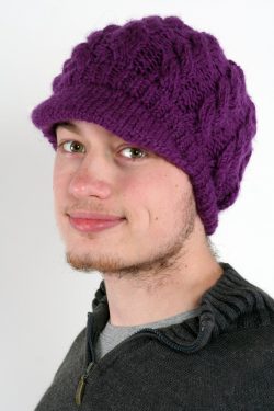 PURPLE CABLE BRIM BERET