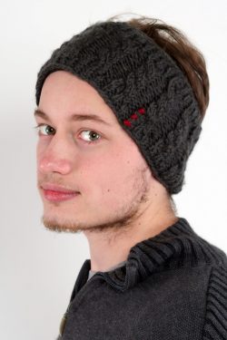 DARK GREY CABLE HEADBAND