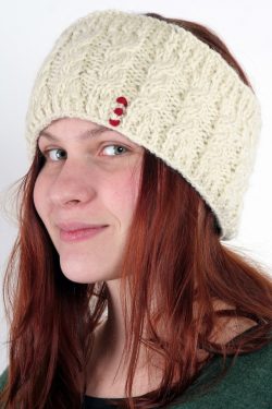WHITE CABLE HEADBAND
