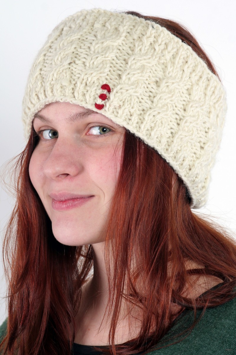 WHITE CABLE HEADBAND