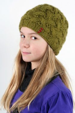 KHAKI X-PATTERN SHORT BEANIE