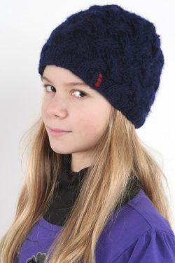 BLUE X-PATTERN SHORT BEANIE