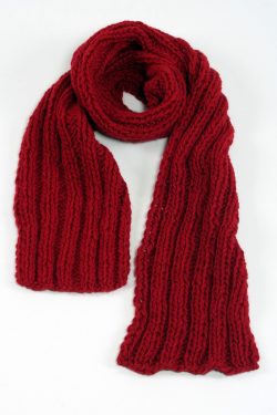 RED 2X2 PLAIN NARROW SCARVE