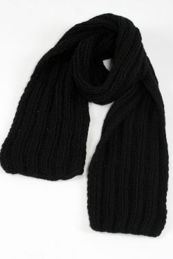 BLACK 2X2 PLAIN NARROW SCARVE