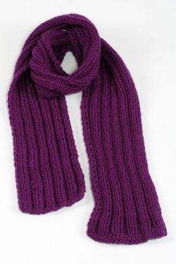 PURPLE 2X2 PLAIN NARROW SCARVE