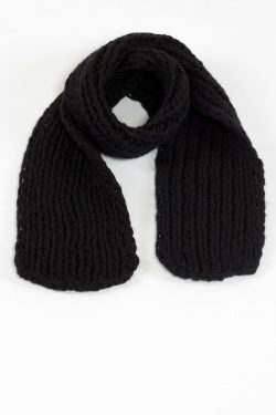 BLACK 1X1 PLAIN SCARVE
