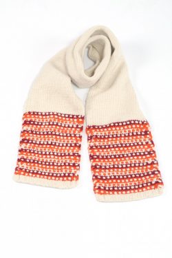 WHITE RED STEP SCARVE
