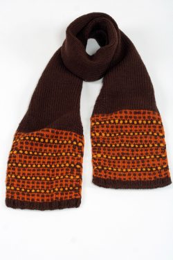 BROWN TAN STEP SCARVE