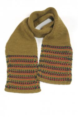 KHAKI ORANGE STEP SCARVE