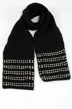 BLACK WHITE DOT SCARVE