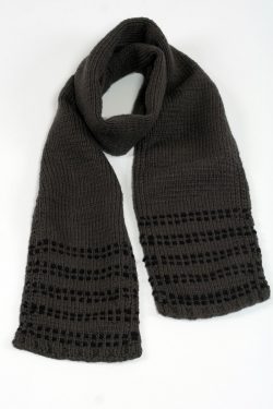 DARK GREY BLACK DOT SCARVE