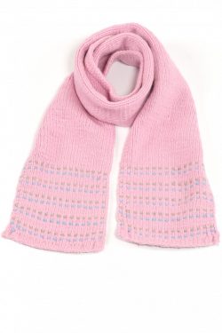 PINK LIGHT BLUE DOT SCARF