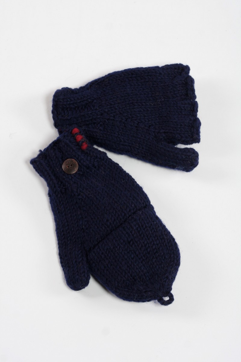 BLUE PLAIN COVER MITTENS