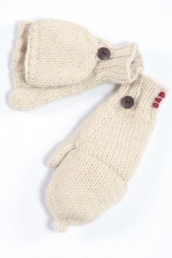 WHITE PLAIN COVER MITTENS