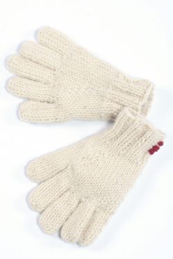 WHITE 5 FINGER PLAIN GLOVES