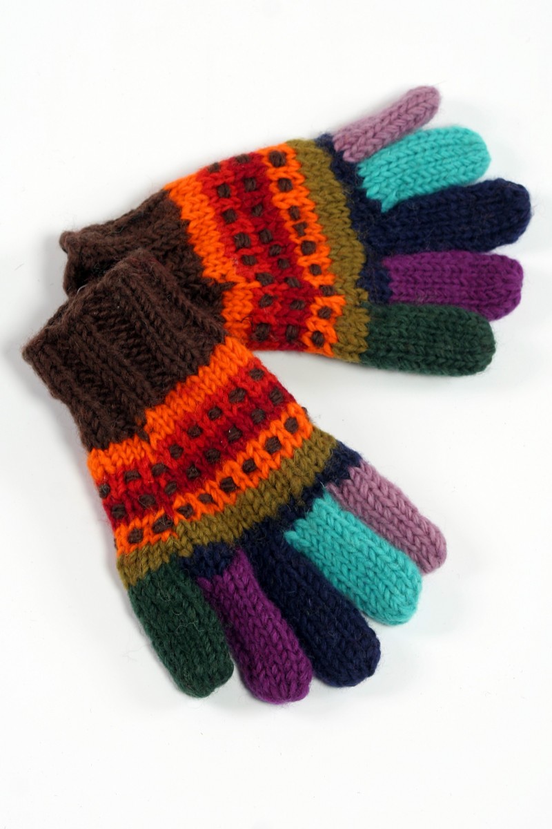 DOUBLE RAINBOW 5 FINGER GLOVES
