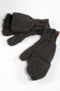 DARK GREY PLAIN COVER MITTENS
