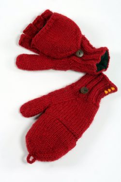 RED PLAIN COVER MITTENS