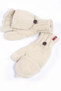WHITE PLAIN COVER MITTENS