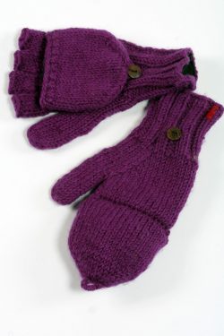 PURPLE PLAIN COVER MITTENS