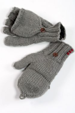 MID GREY PLAIN COVER MITTENS