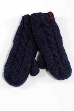 BLUE CABLE MITTENS