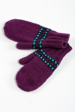 PURPLE TURQUOISE STEP MITTENS