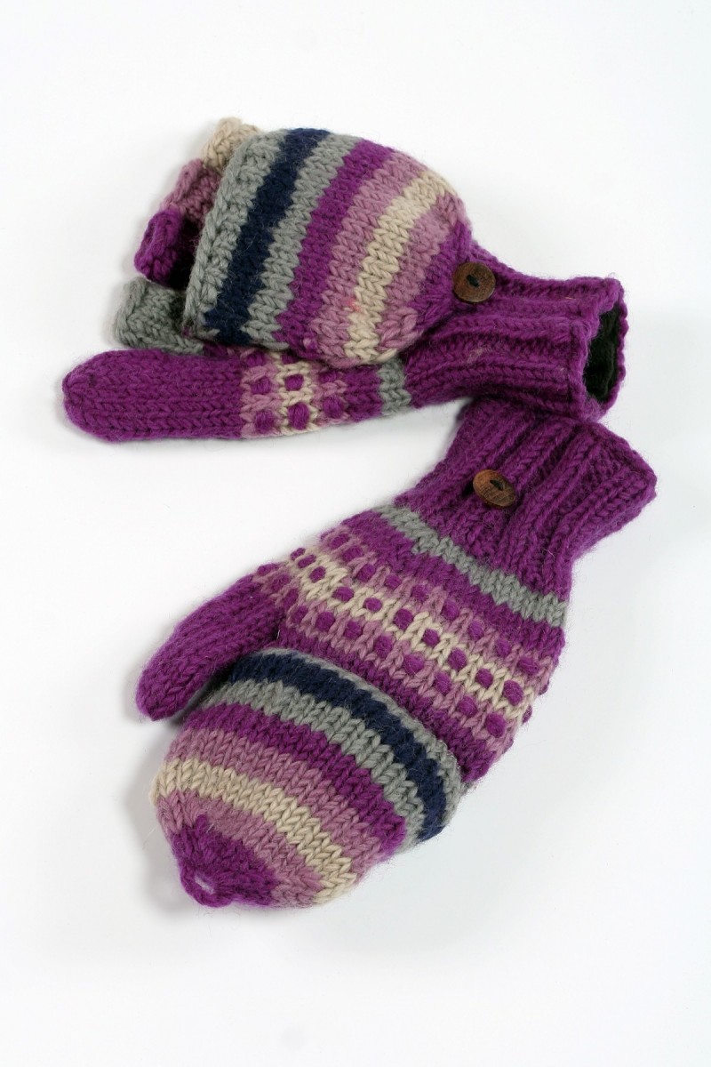 PURPLE RAIN RAINBOW STEP COVER MITTENS