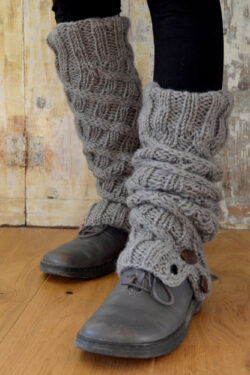 LEGWARMERS - CABLE KNIT - Mid Grey