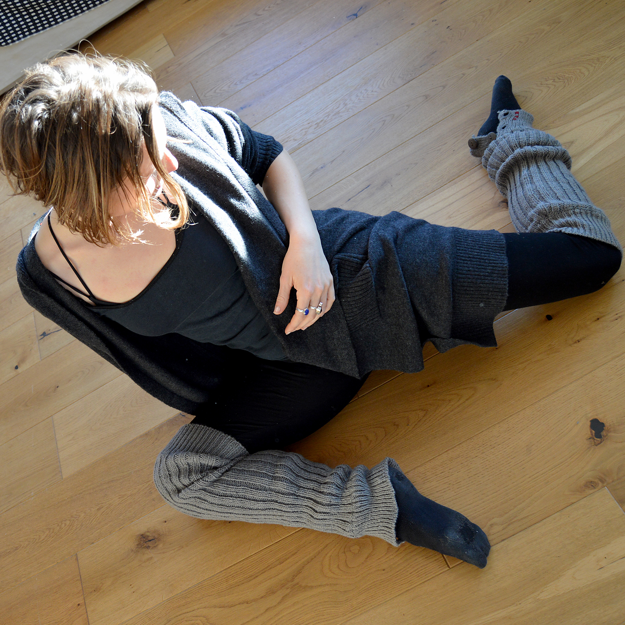 LEGWARMERS - 2X2 RIB KNIT - Mid Grey