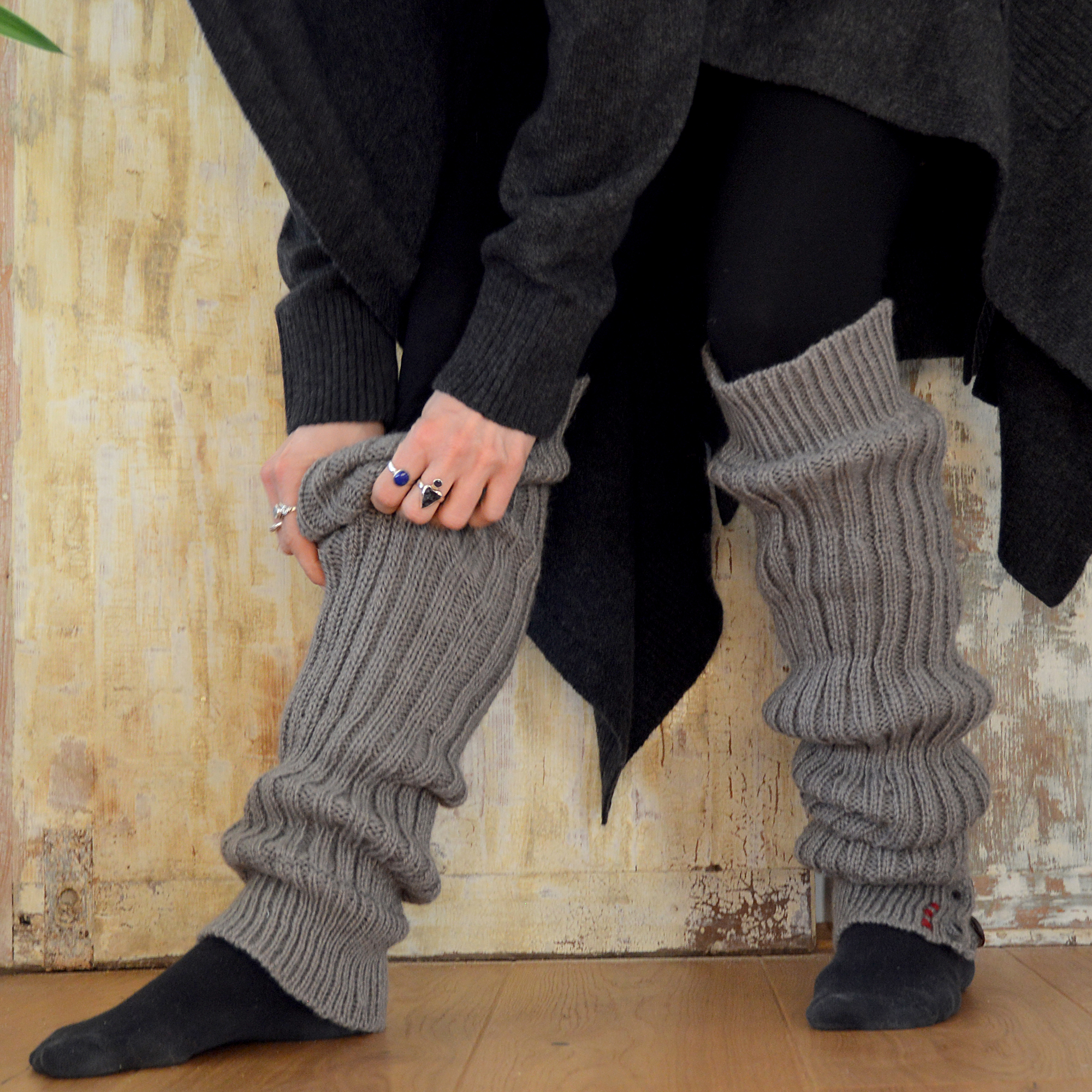 LEGWARMERS - 2X2 RIB KNIT - Mid Grey